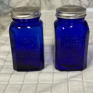 Cobalt Blue Glass Salt & Pepper Shaker Set